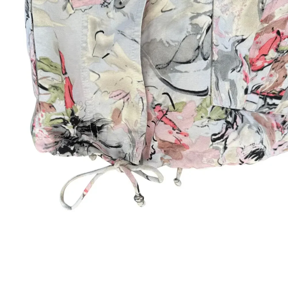 St John SoCa Jacket Silk Blend Floral Shacket Womens L Abstract Coastal - Picture 6 of 14